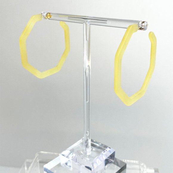 Yellow Resin Hoops - Picture 2 of 4